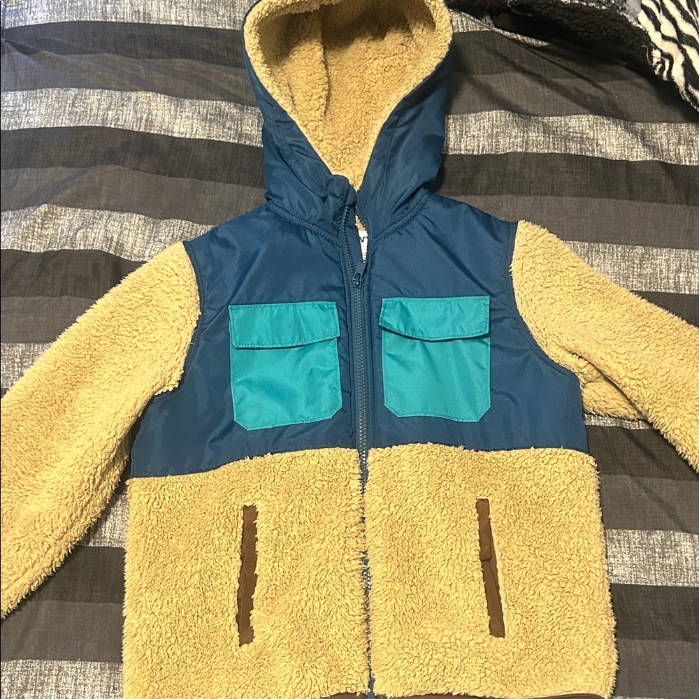 Cozy Colorblock Sherpa Jacket